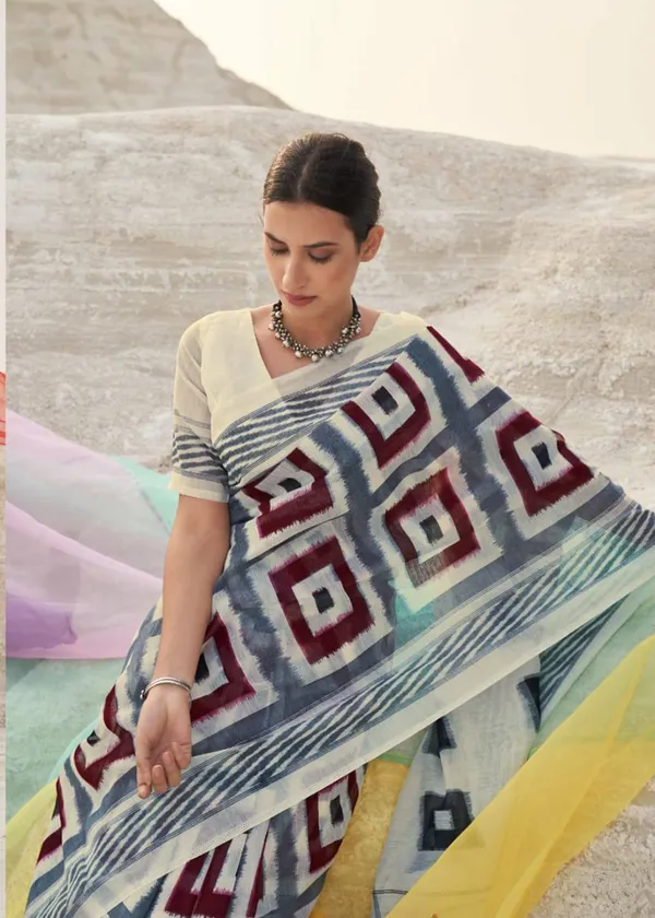 Handicraft_Women's_Block_Print_Pure_Soft_Cotton_Saree_With_Blouse_Piece_With_Blouse_Piece